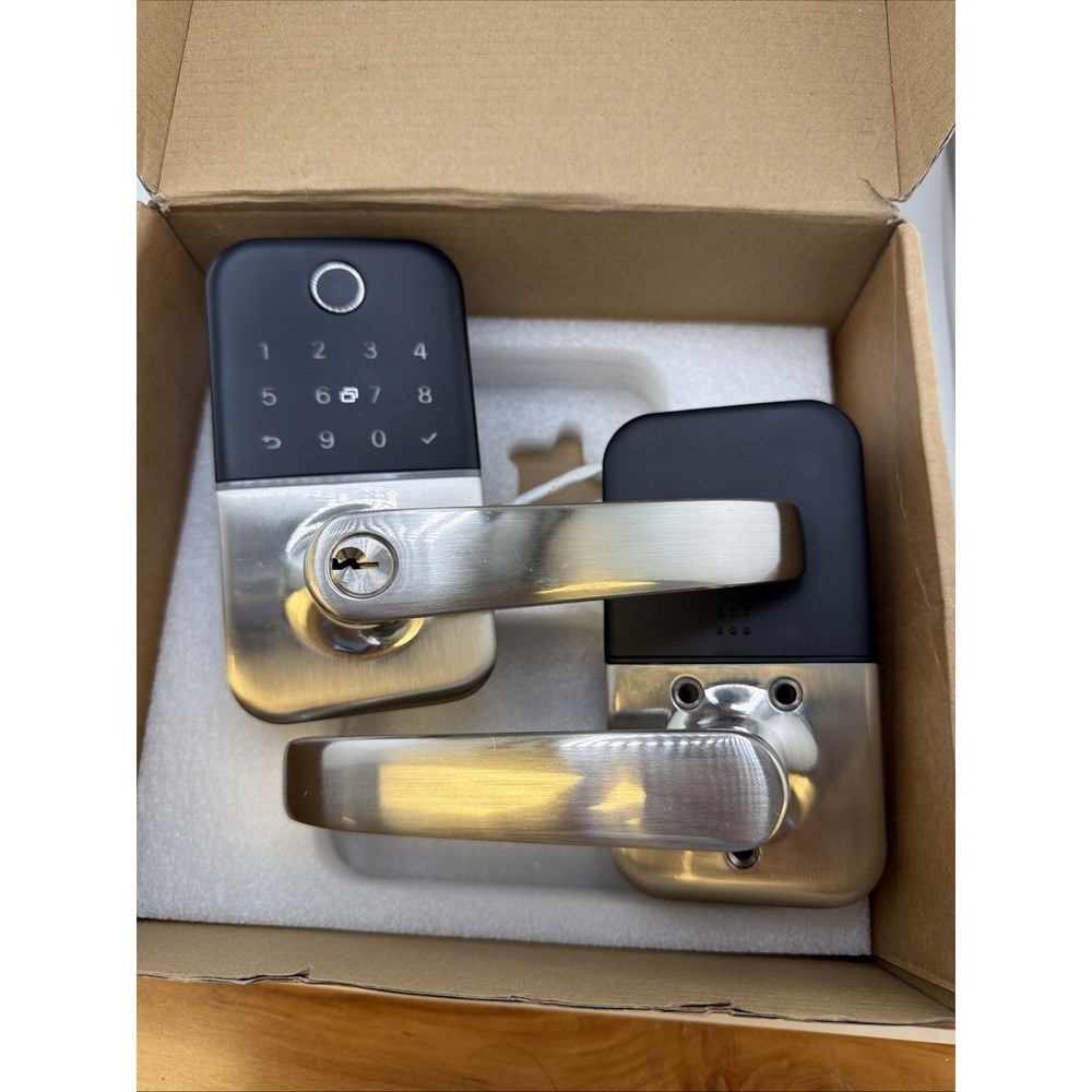 KUCACCI Keypad Smart Door Lock with Handle, Silver/Black Model Z1 Fingerprint